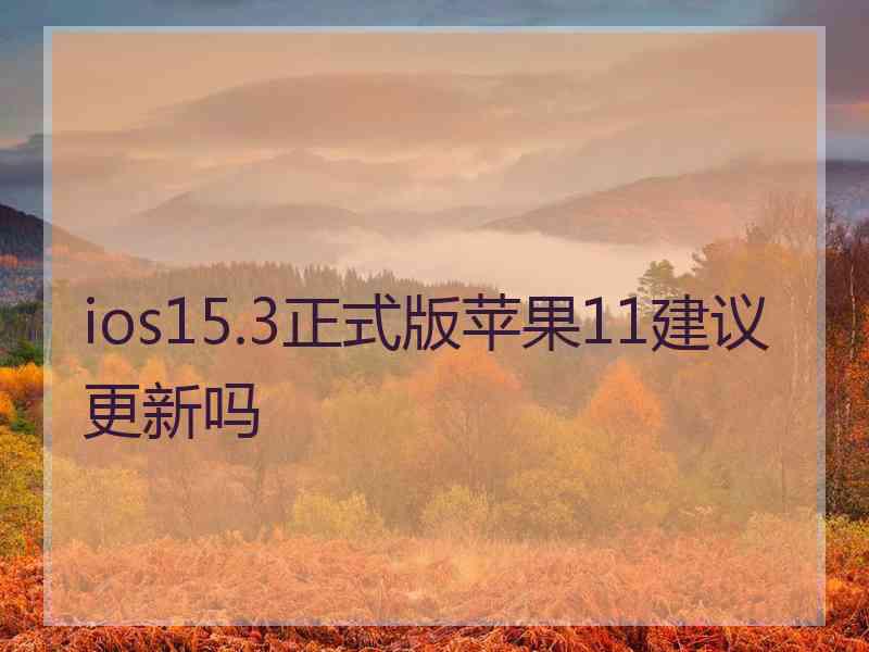 ios15.3正式版苹果11建议更新吗