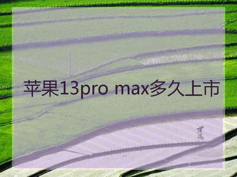 苹果13pro max多久上市