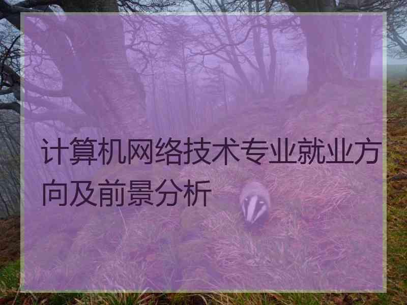 计算机网络技术专业就业方向及前景分析