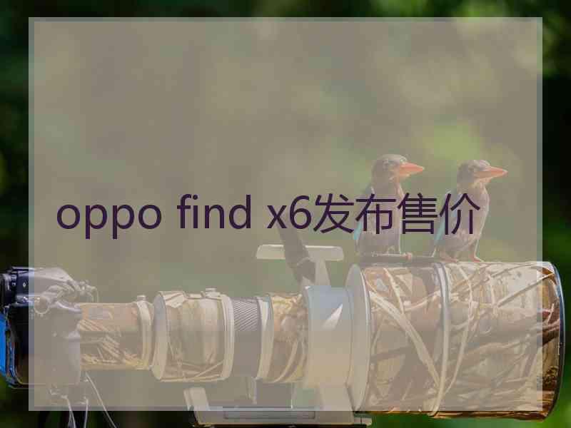 oppo find x6发布售价