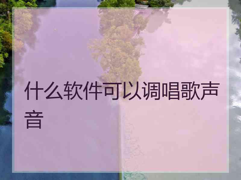 什么软件可以调唱歌声音