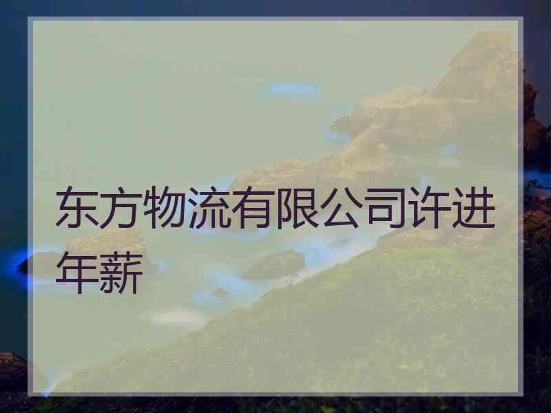 东方物流有限公司许进年薪