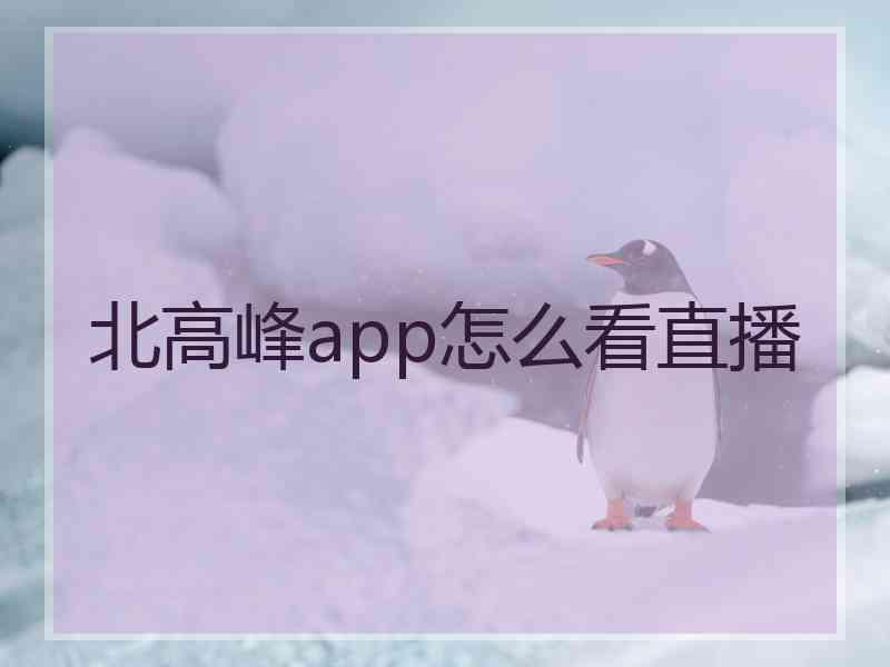 北高峰app怎么看直播