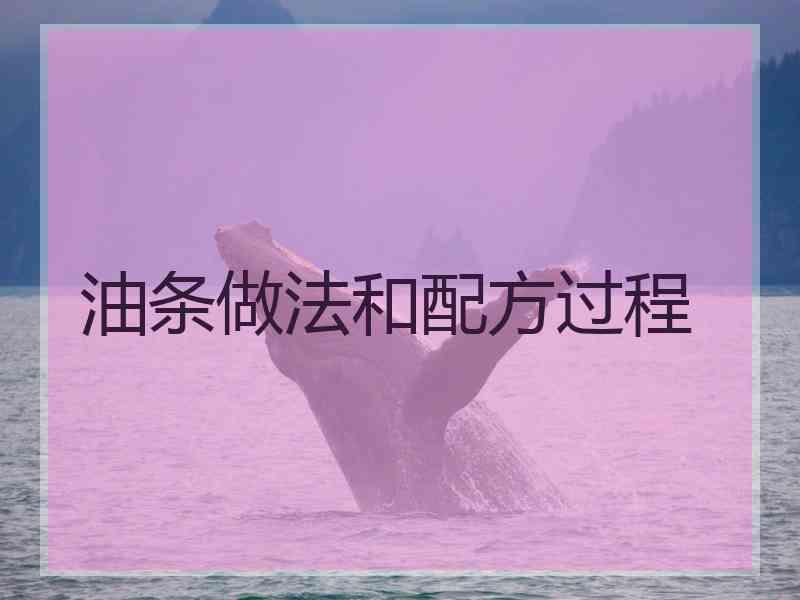 油条做法和配方过程