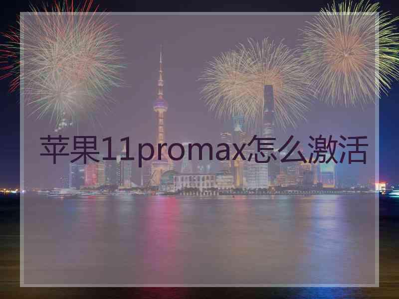 苹果11promax怎么激活