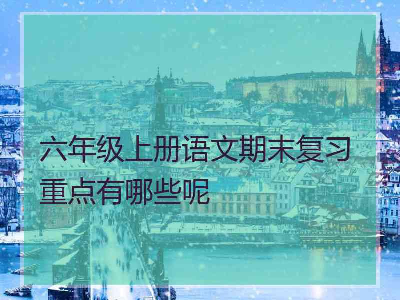 六年级上册语文期末复习重点有哪些呢