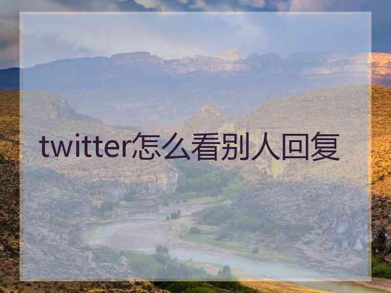 twitter怎么看别人回复