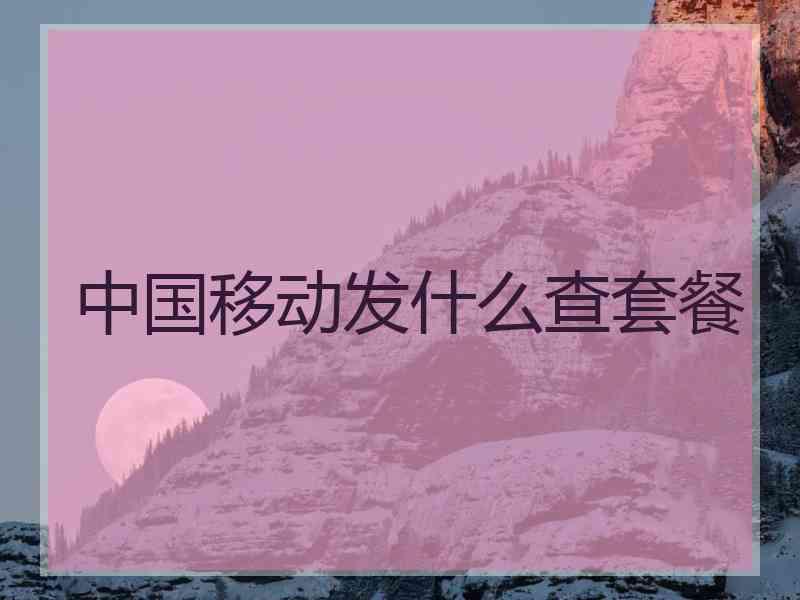 中国移动发什么查套餐