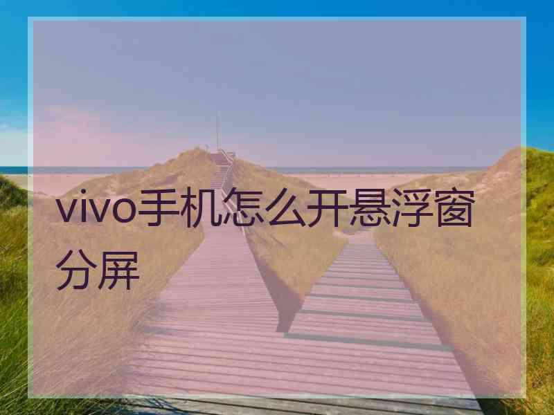 vivo手机怎么开悬浮窗分屏