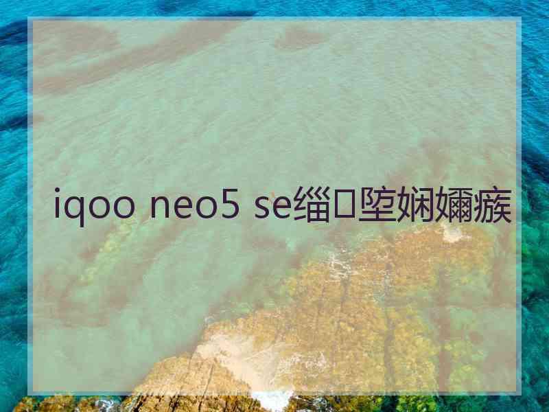 iqoo neo5 se缁埅娴嬭瘯