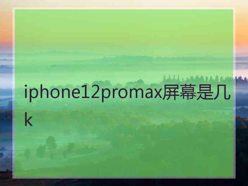 iphone12promax屏幕是几k