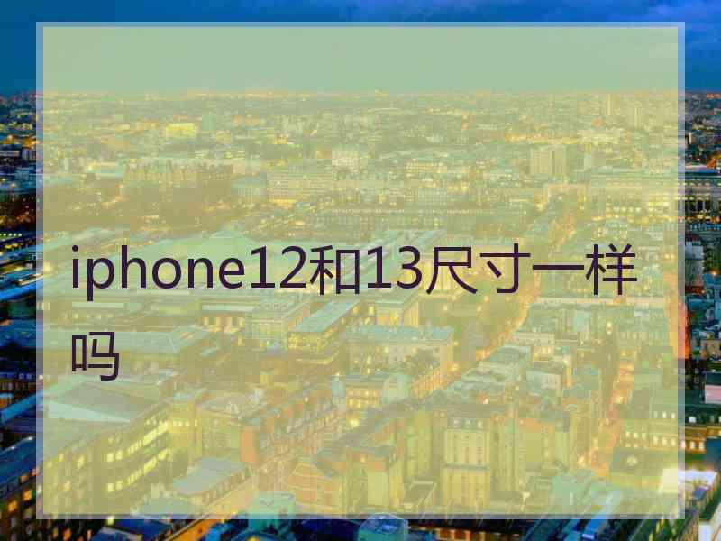 iphone12和13尺寸一样吗