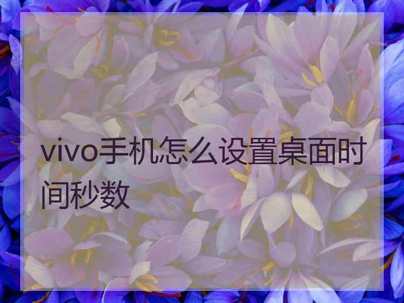 vivo手机怎么设置桌面时间秒数