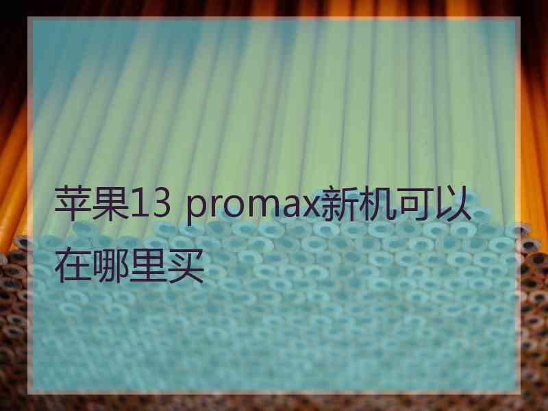 苹果13 promax新机可以在哪里买