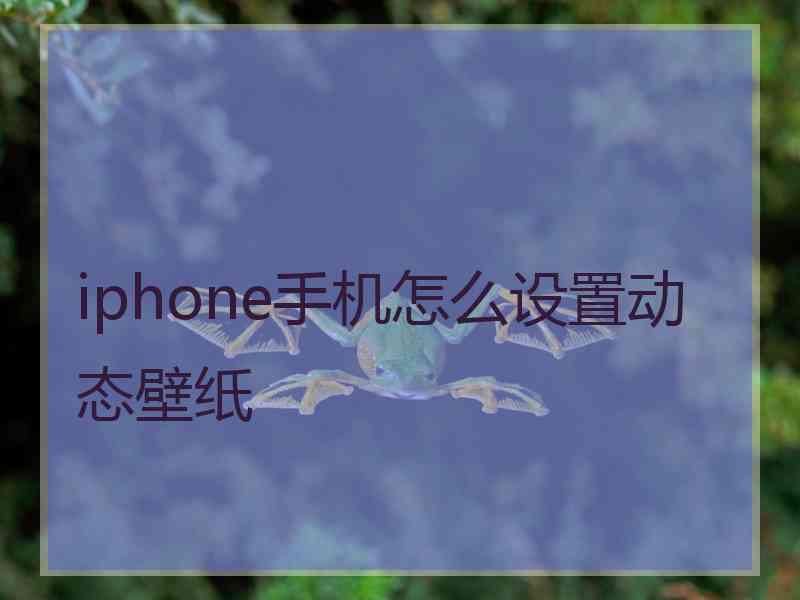 iphone手机怎么设置动态壁纸