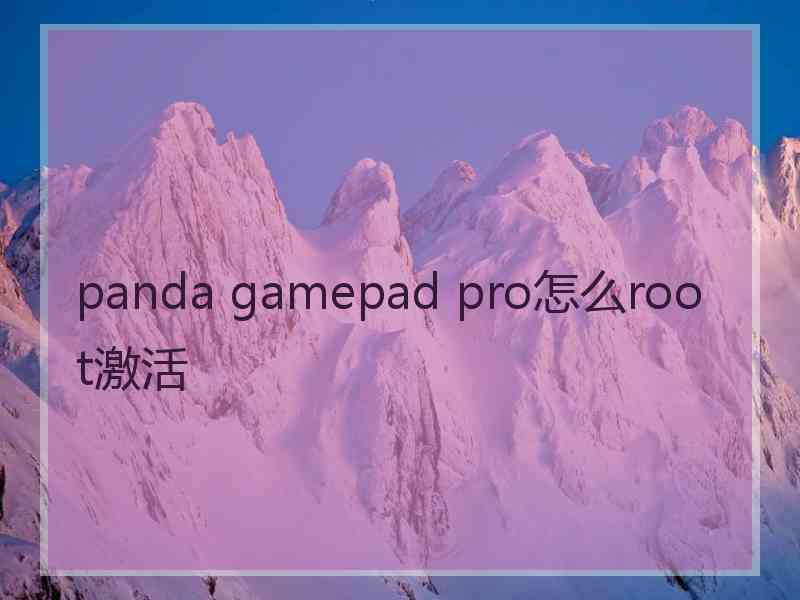 panda gamepad pro怎么root激活