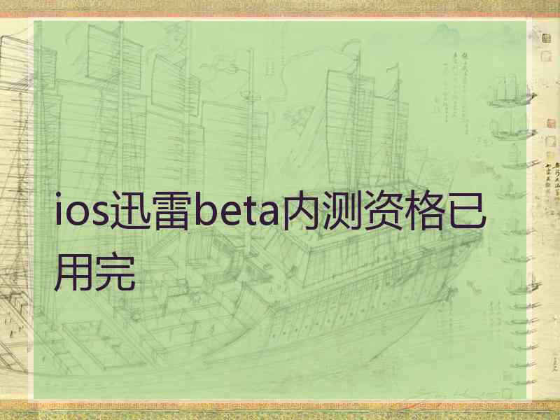 ios迅雷beta内测资格已用完