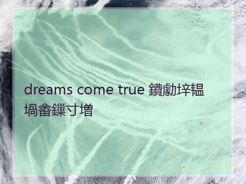 dreams come true 鐨勮垶韫堝畬鏁寸増