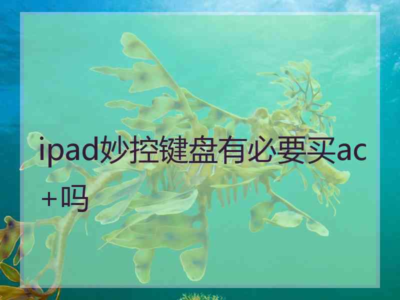 ipad妙控键盘有必要买ac+吗