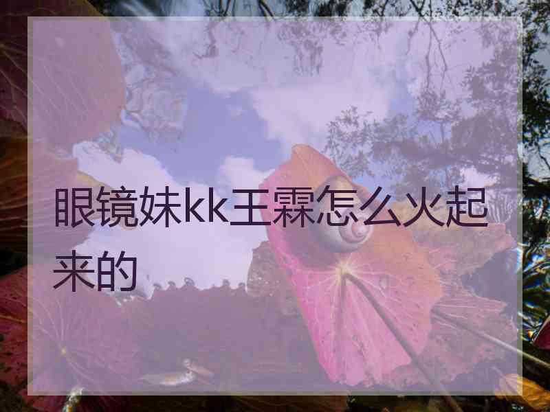 眼镜妹kk王霖怎么火起来的