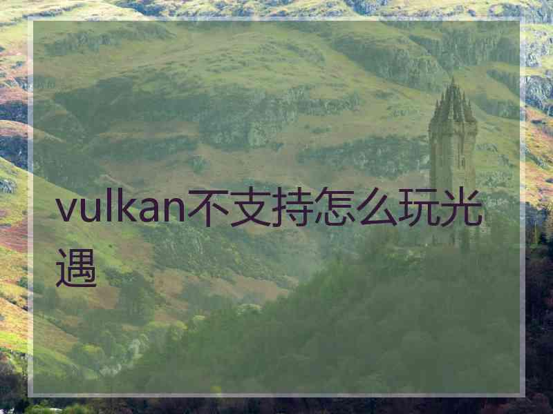 vulkan不支持怎么玩光遇