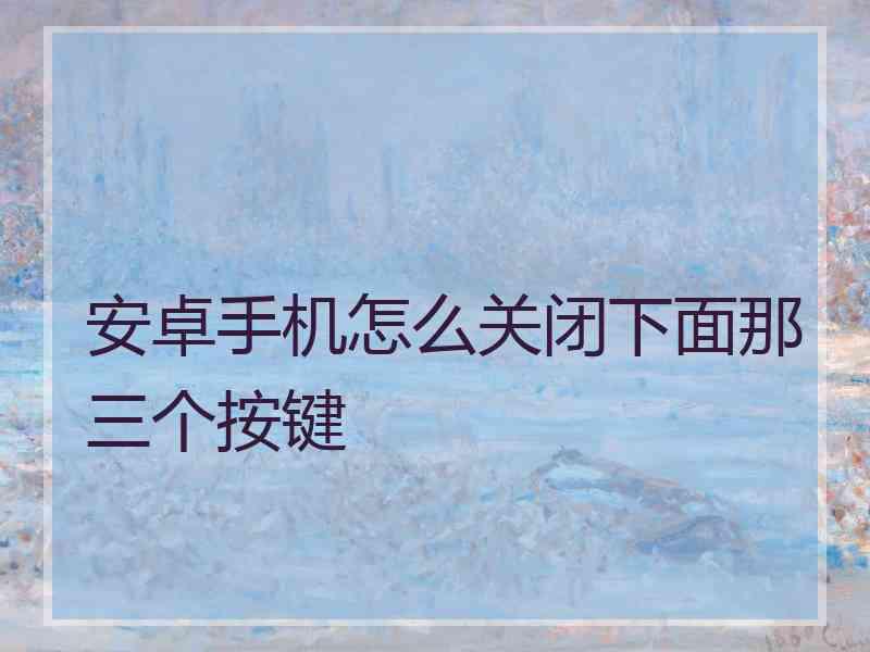 安卓手机怎么关闭下面那三个按键