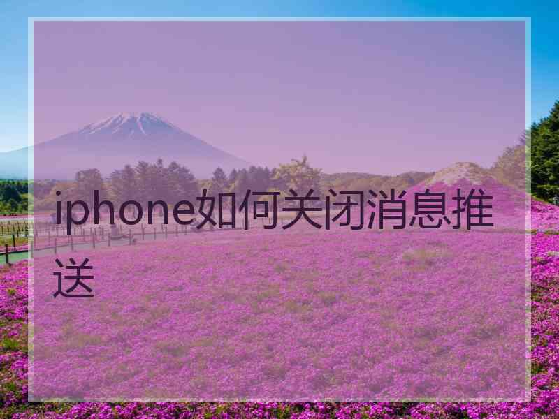 iphone如何关闭消息推送