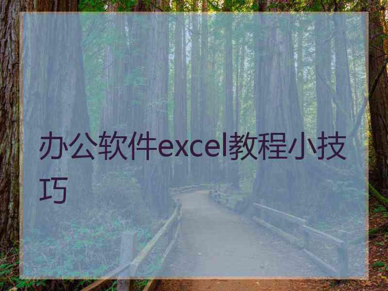 办公软件excel教程小技巧