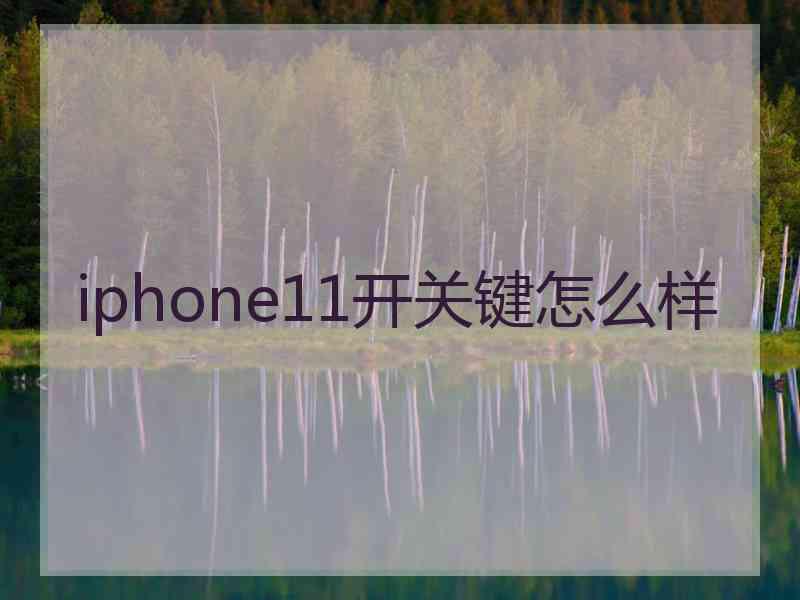 iphone11开关键怎么样