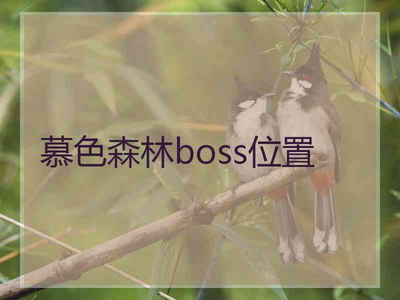 慕色森林boss位置