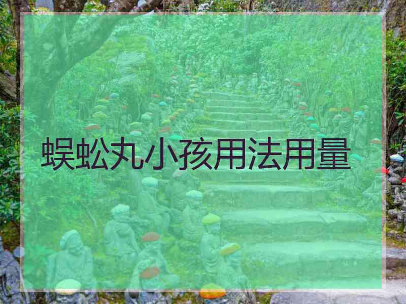 蜈蚣丸小孩用法用量