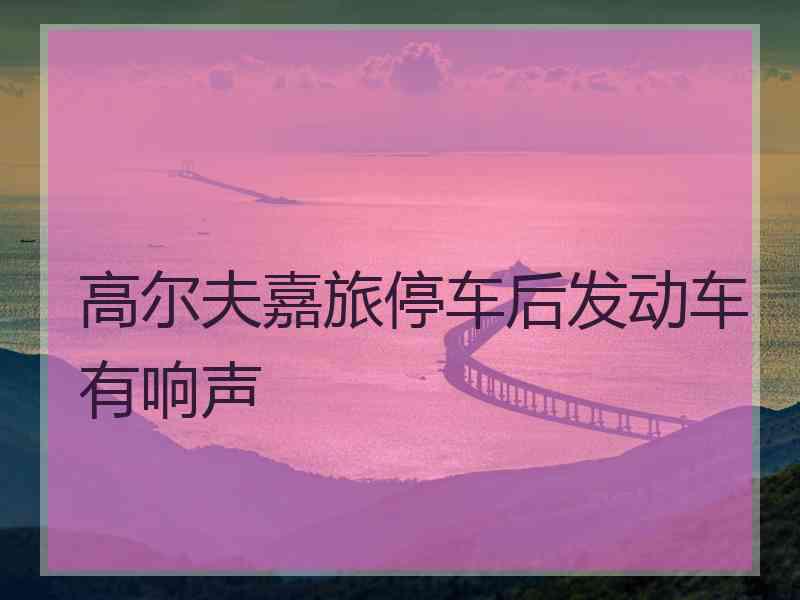 高尔夫嘉旅停车后发动车有响声