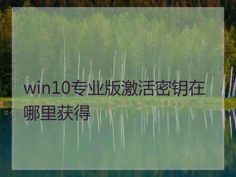 win10专业版激活密钥在哪里获得