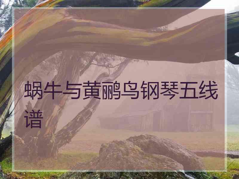 蜗牛与黄鹂鸟钢琴五线谱