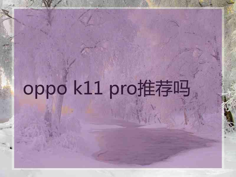 oppo k11 pro推荐吗