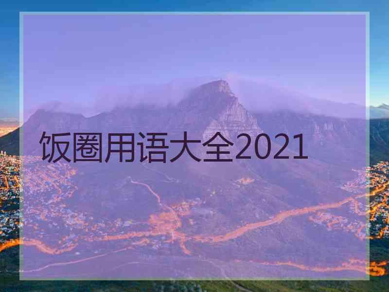 饭圈用语大全2021