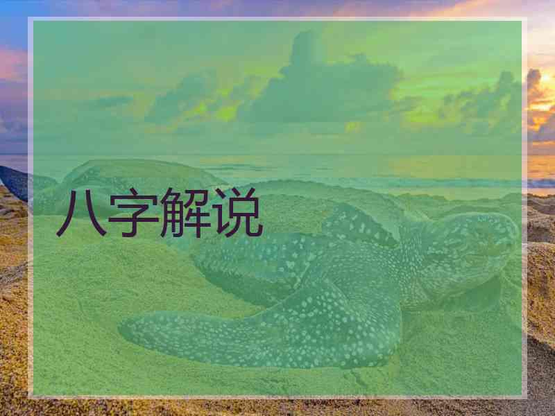 八字解说