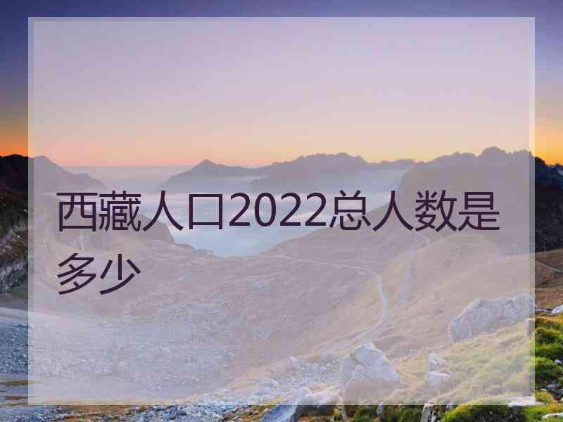 西藏人口2022总人数是多少