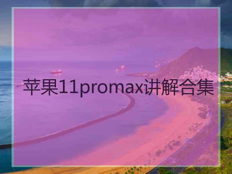 苹果11promax讲解合集