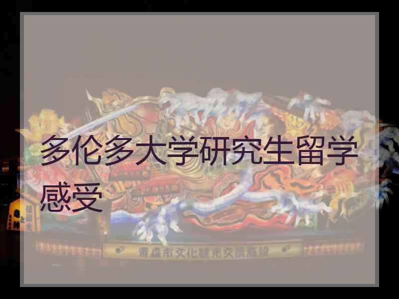 多伦多大学研究生留学感受