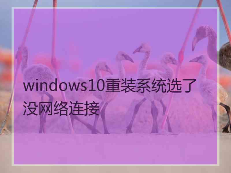 windows10重装系统选了没网络连接