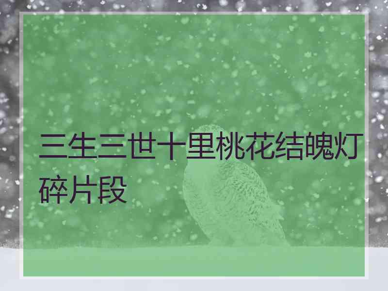 三生三世十里桃花结魄灯碎片段