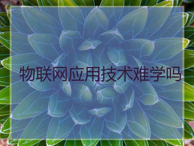 物联网应用技术难学吗