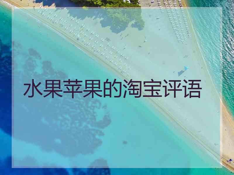 水果苹果的淘宝评语