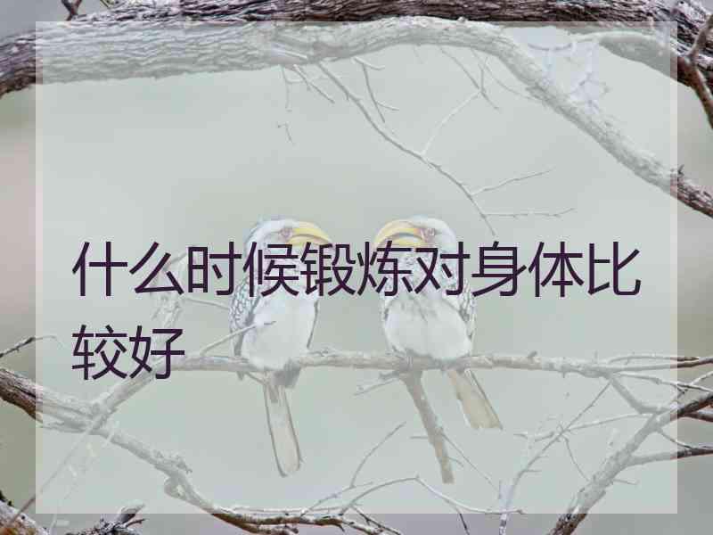 什么时候锻炼对身体比较好