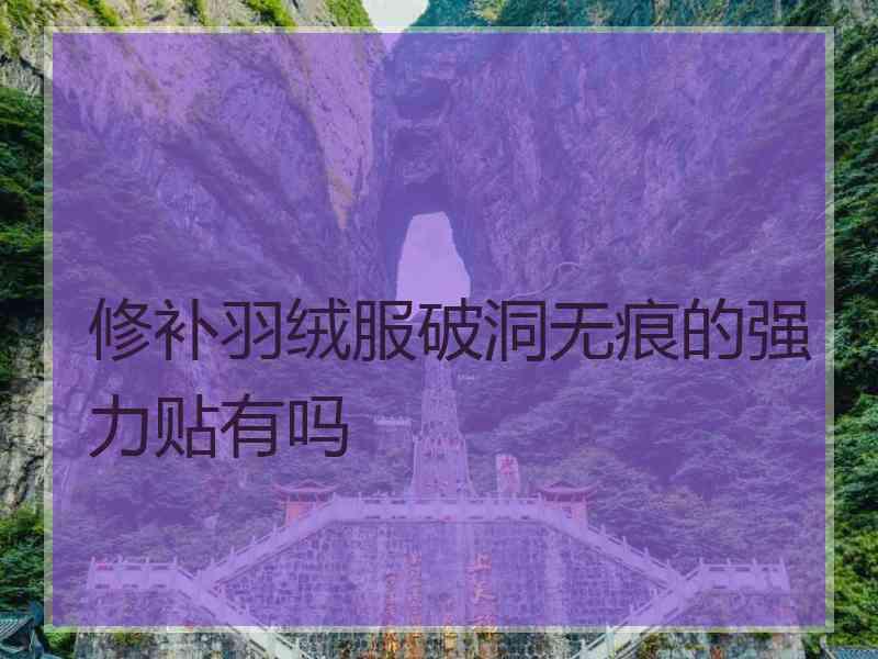 修补羽绒服破洞无痕的强力贴有吗