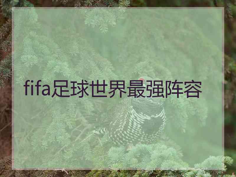 fifa足球世界最强阵容