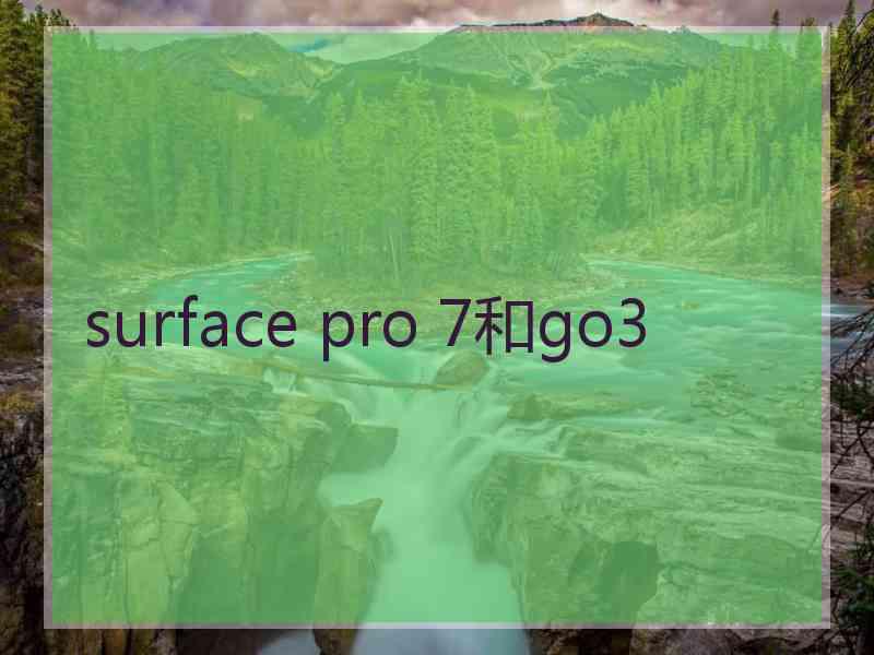 surface pro 7和go3