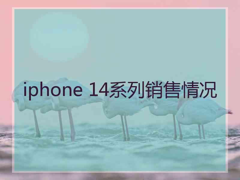 iphone 14系列销售情况