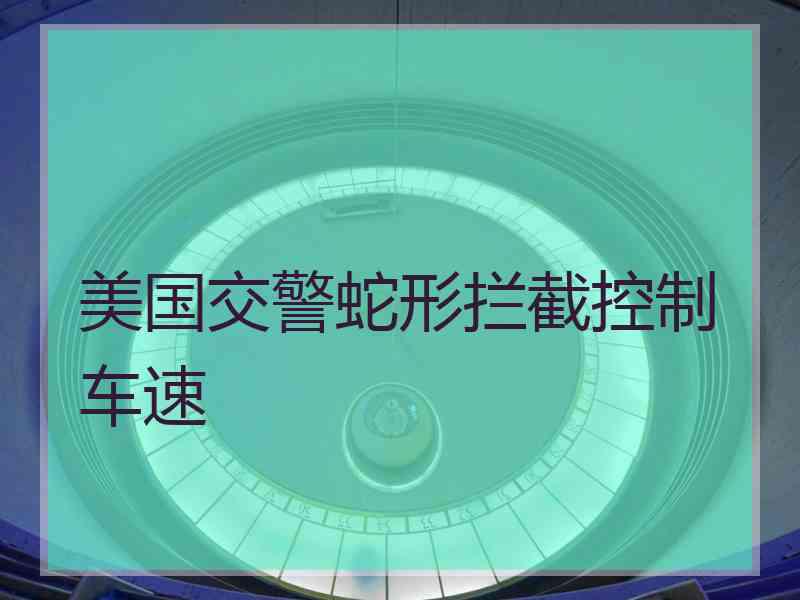 美国交警蛇形拦截控制车速